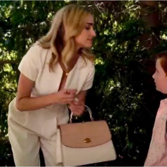 Coach Parker 32 Cream and Tan Croc-Embossed Satchel - Ginny & Georgia Bag - Picture 2 of 10